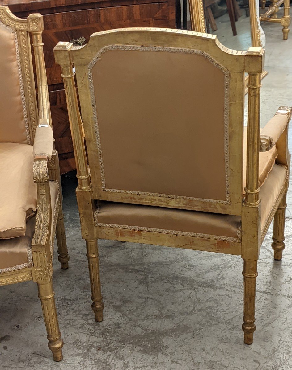 Paire Of Louis XVI Style Armchairs-photo-3