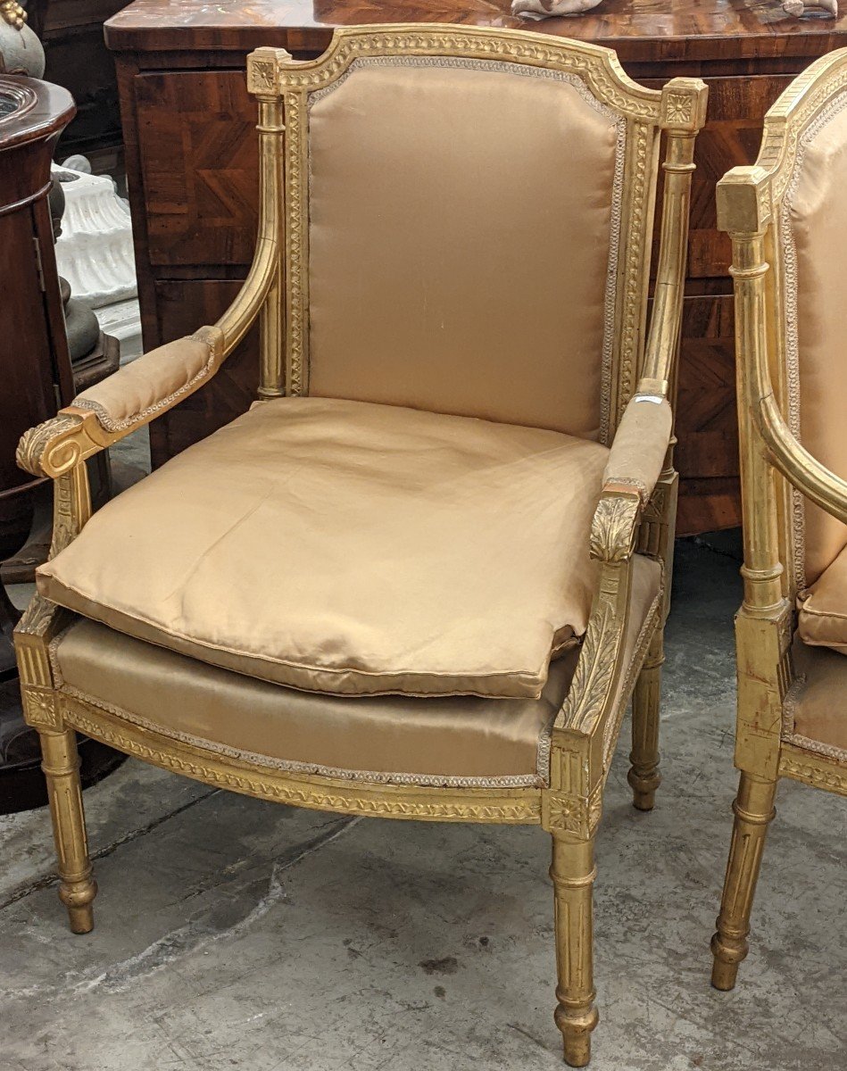 Paire Of Louis XVI Style Armchairs-photo-4