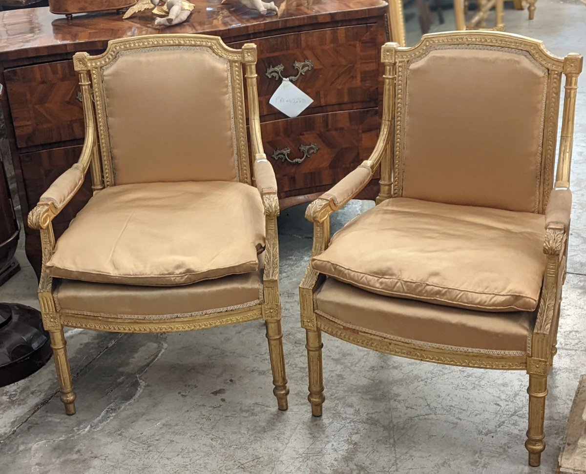 Paire Of Louis XVI Style Armchairs