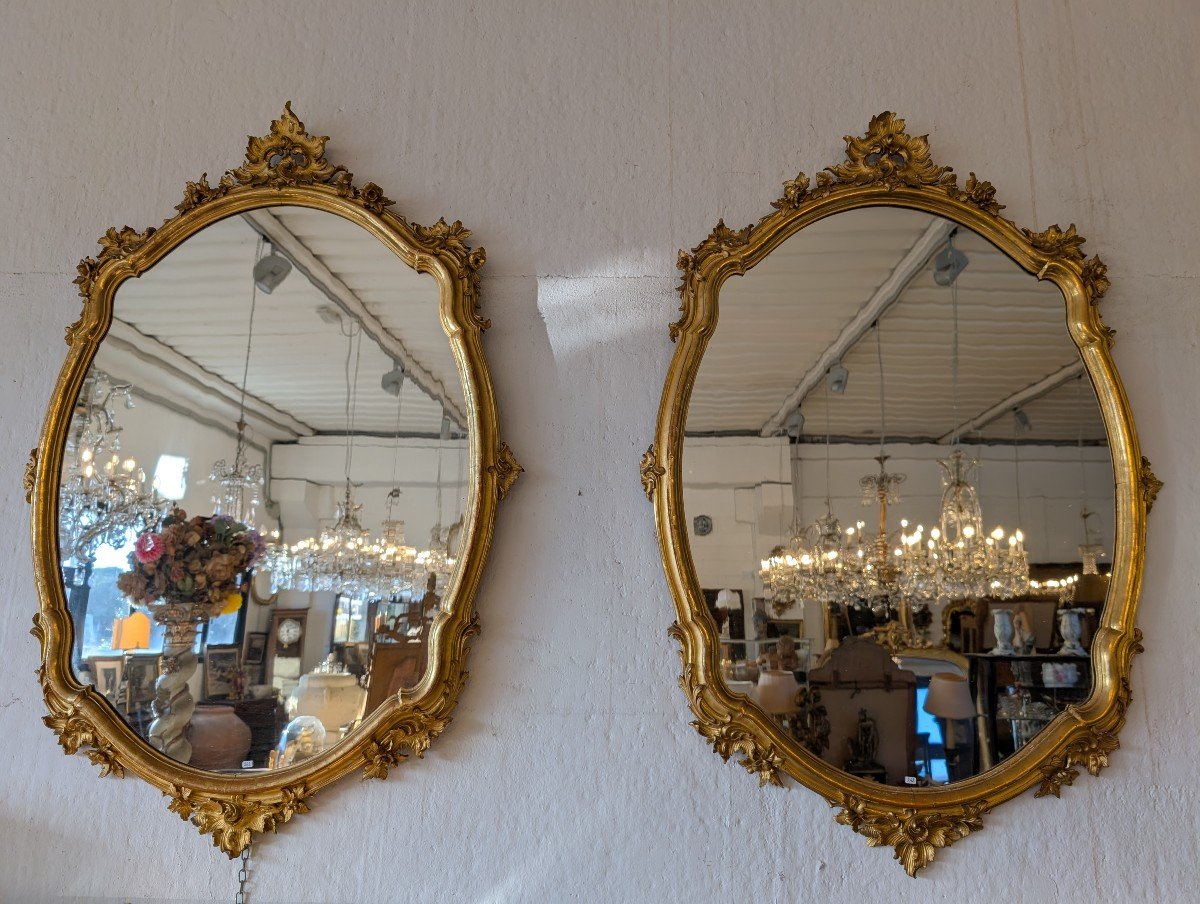 Paire Of Genoese Mirrors