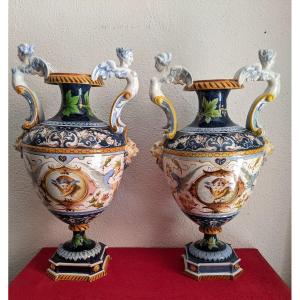 Paire Des Vases Ginori 