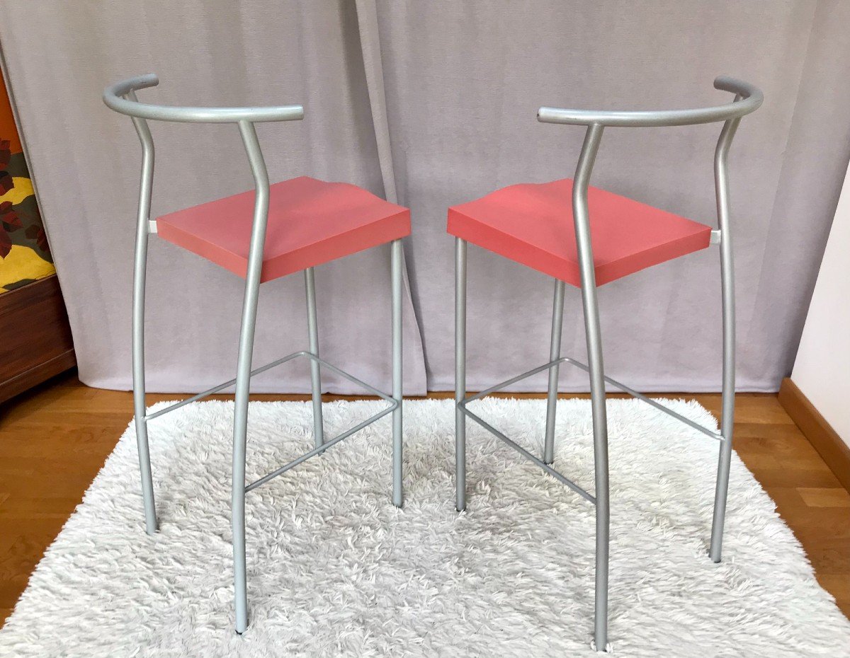  Paire de tabourets hauts design  "Hi-Glob", PHILIPPE STARCK pour KARTELL-photo-3