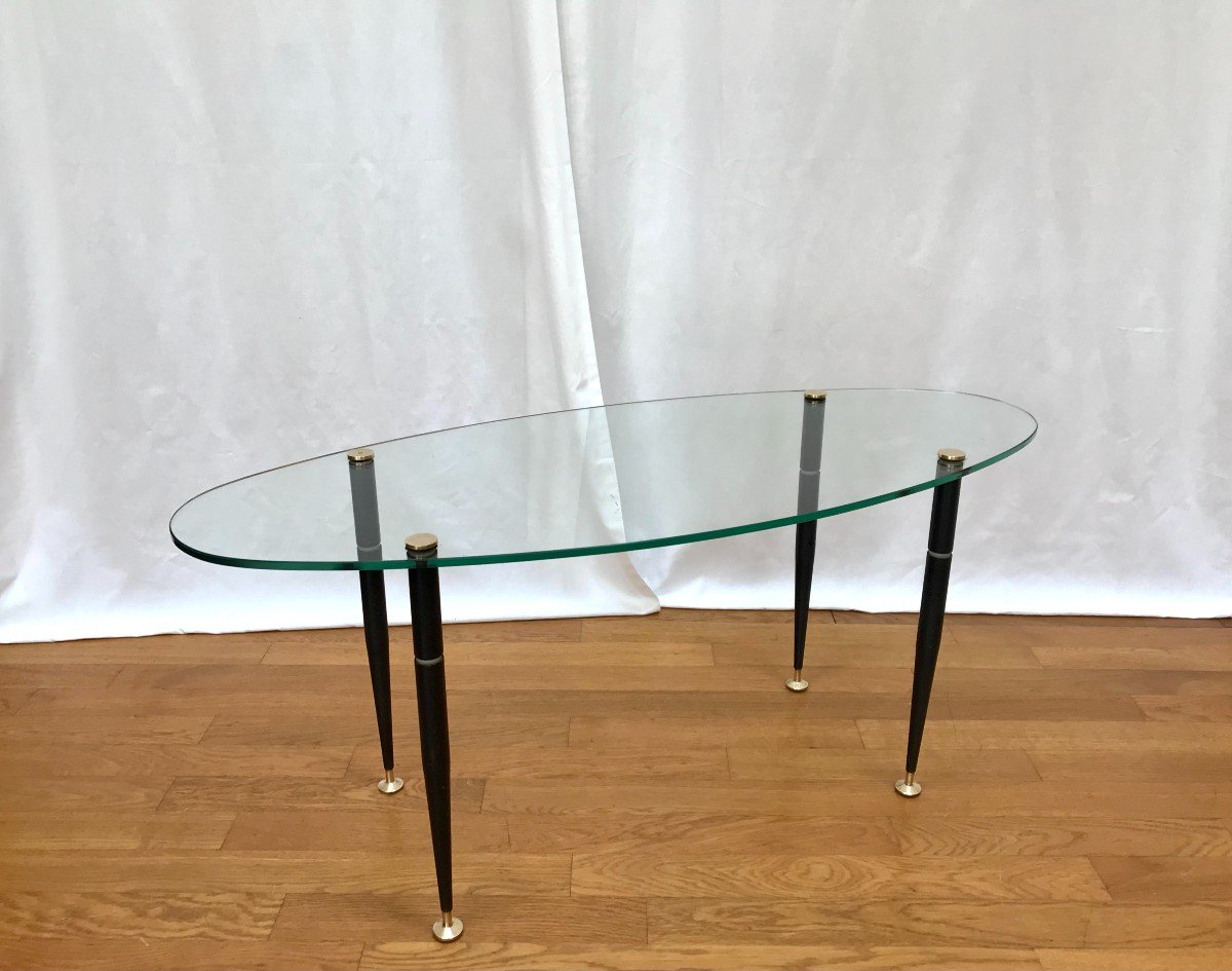 Table basse ovale, dlg de EDOARDO PAOLI, années 50/60