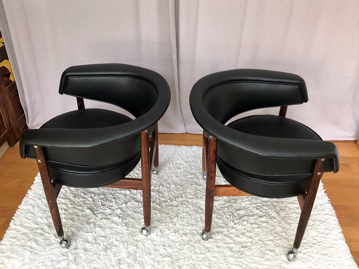 Pair Of "beg" Armchairs, Sergio Rodrigues, Brazilian Design From The 60s-photo-4