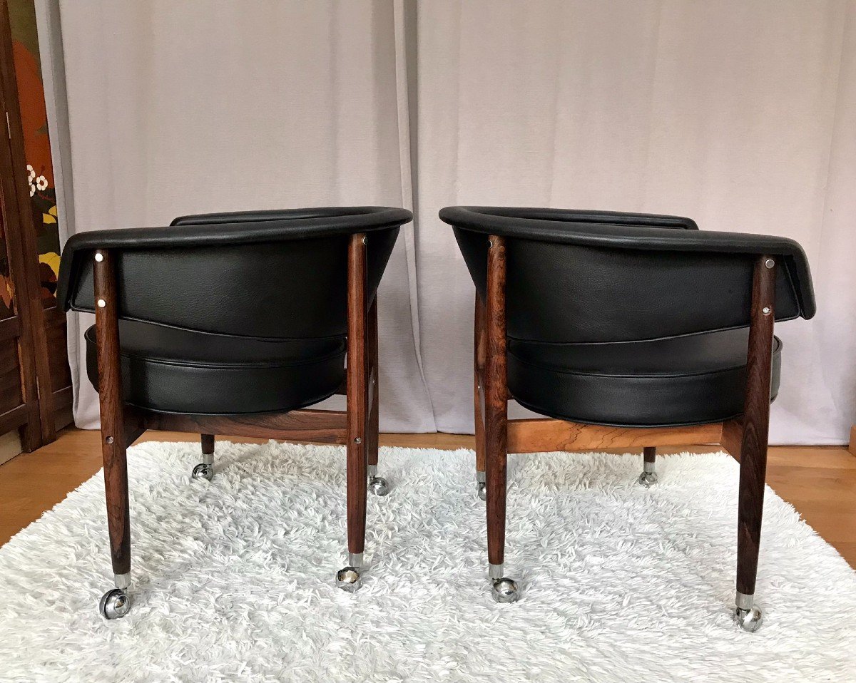 Pair Of "beg" Armchairs, Sergio Rodrigues, Brazilian Design From The 60s-photo-8