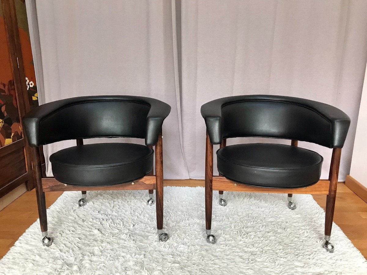 Pair Of "beg" Armchairs, Sergio Rodrigues, 1960-photo-2