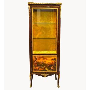 Louis XV-style Showcase In African Mahogany | 157 Cm