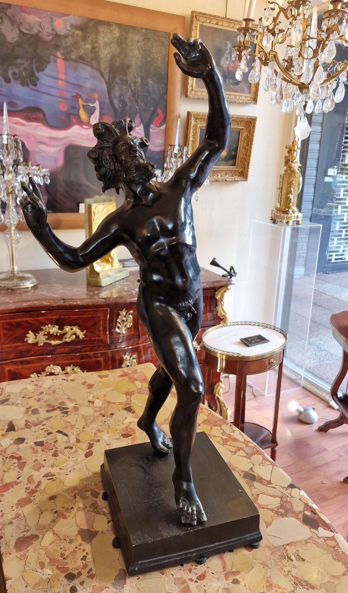 Dancing Faun - Bronze After The Antique --photo-2