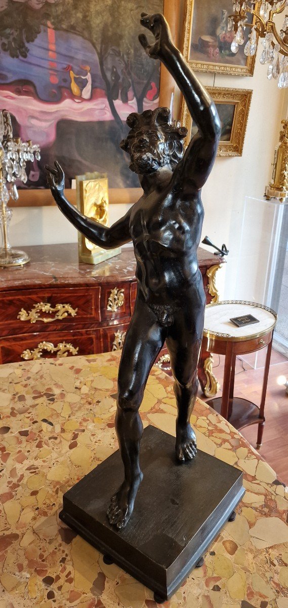 Dancing Faun - Bronze After The Antique --photo-3