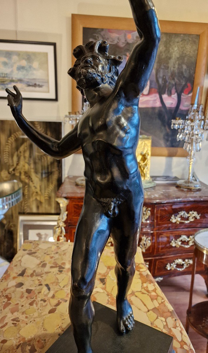 Dancing Faun - Bronze After The Antique --photo-8