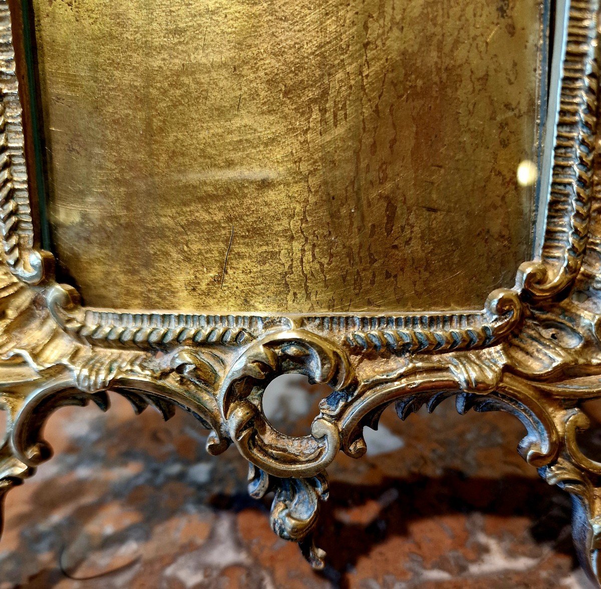 Pair Of Photo Frames, Rocaille Style - Bronze-photo-3