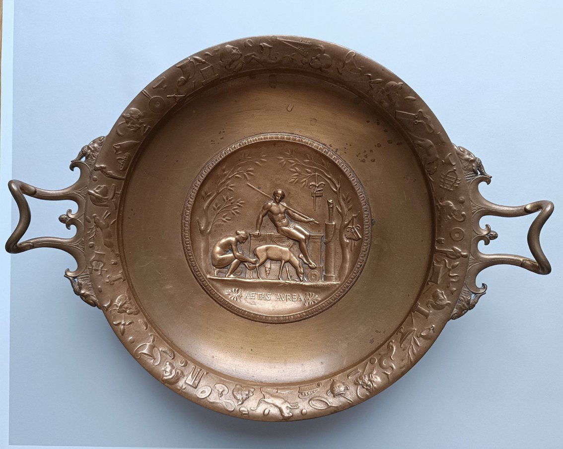 19th Century Neo-greek Tazza “the Golden Age” - Levillain And Barbedienne