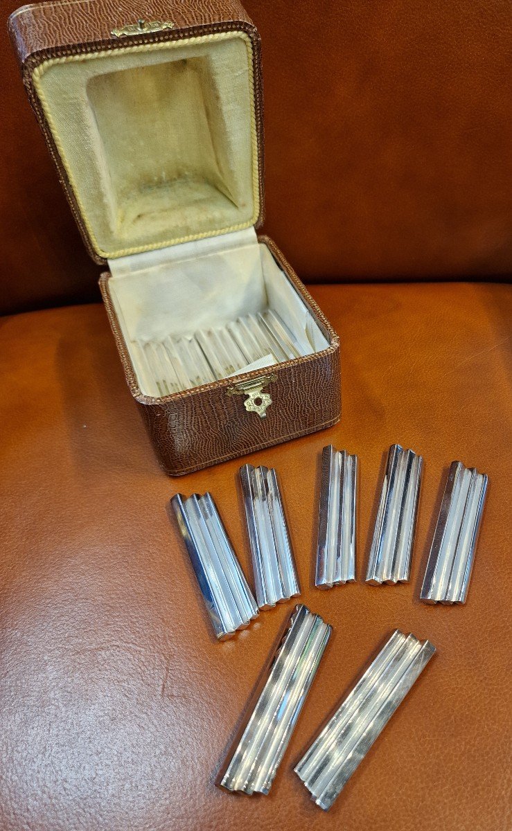 12 Silver Metal Knife Holders 