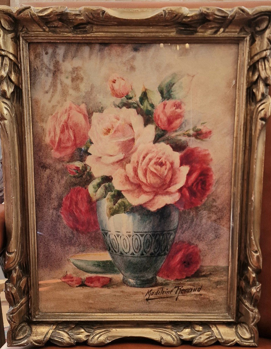 2 Watercolor Pastels Signed Madeleine Renaud