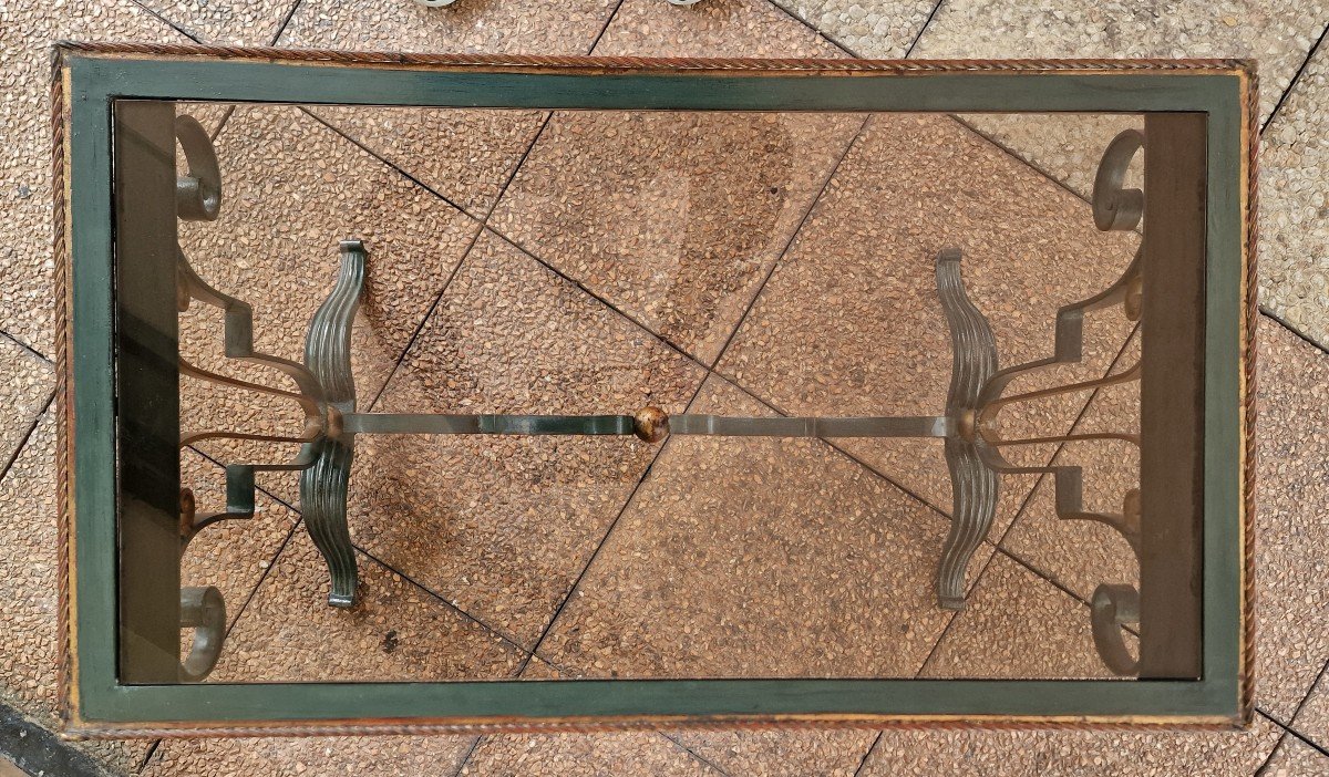 Wrought Iron Coffee Table Circa 1940-photo-2