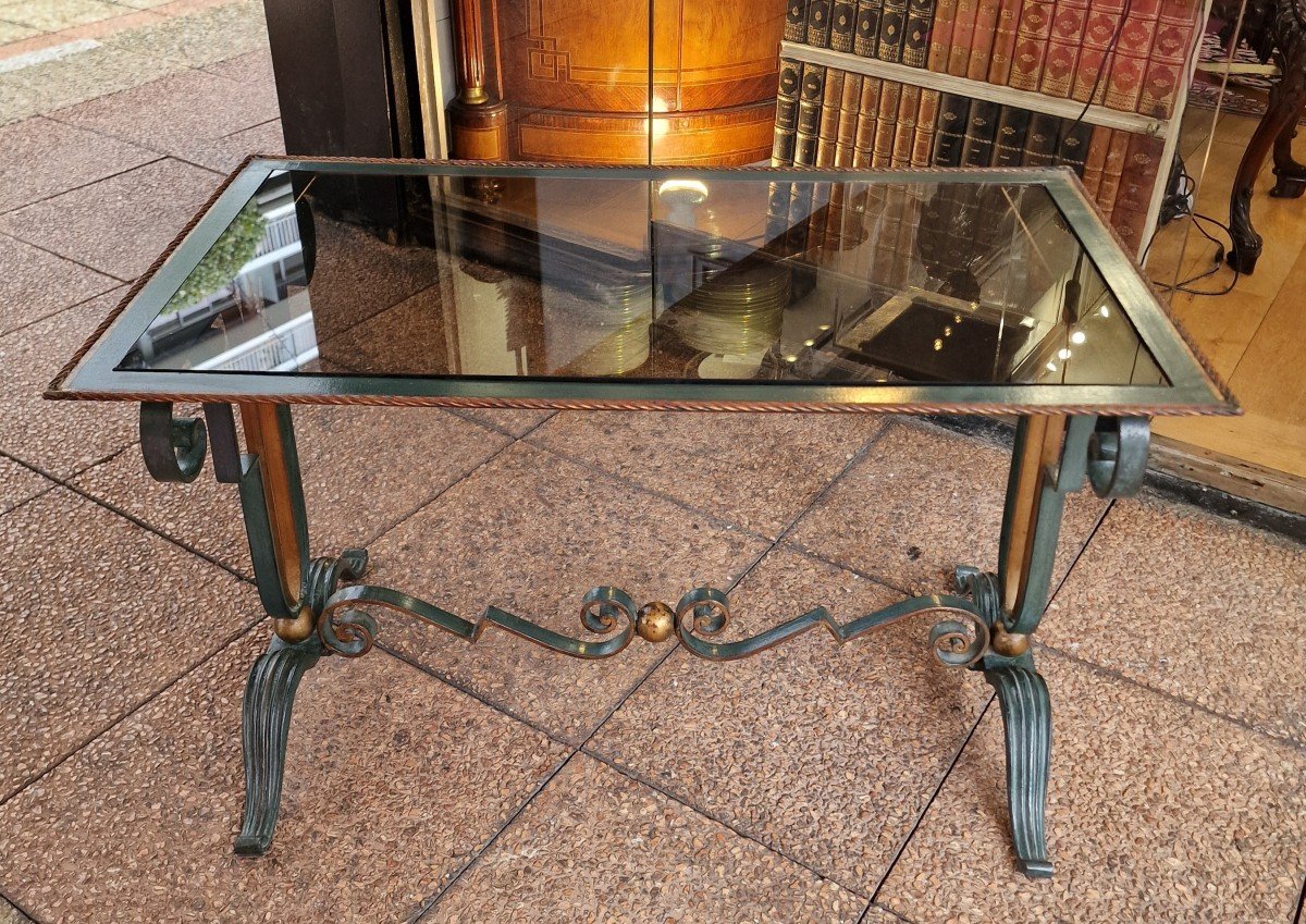 Wrought Iron Coffee Table Circa 1940-photo-1