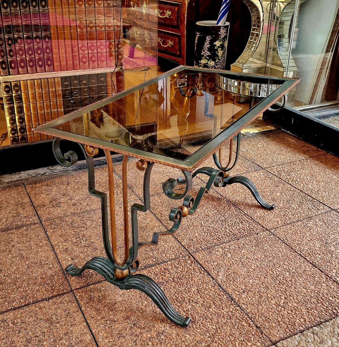 Wrought Iron Coffee Table Circa 1940