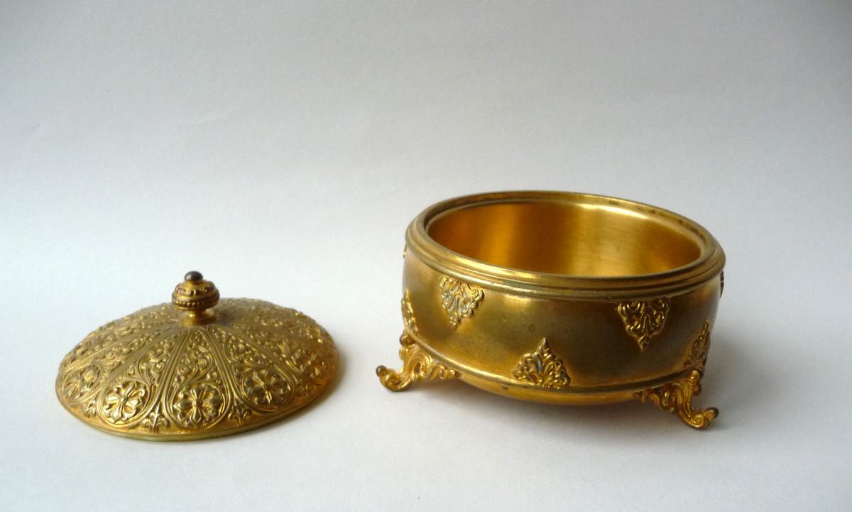 Barbedienne, Oriental Style Gilded Bronze Box-photo-4