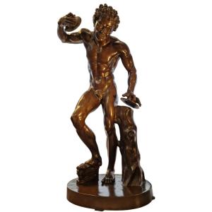 Faune Dansant Et Jouant Des Cymbales - Bronze- XIX Siècle 