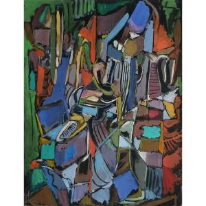 André Lanskoy, “blue Composition, Black Background”