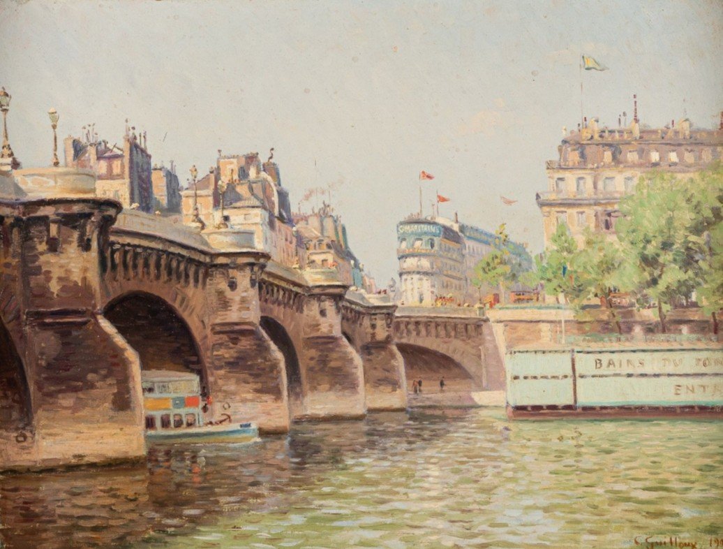 Le Pont Neuf et La Samaritaine, Paris, par Charles Guilloux, Tableau 1903-photo-2