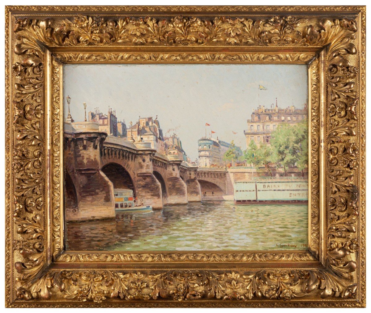 Le Pont Neuf et La Samaritaine, Paris, par Charles Guilloux, Tableau 1903