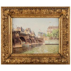 Le Pont Neuf et La Samaritaine, Paris, par Charles Guilloux, Tableau 1903