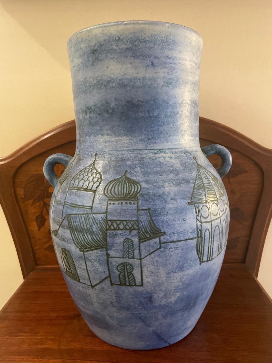 Vase En Céramique Française Vintage De Jacques Blin,vers Les Années 1950