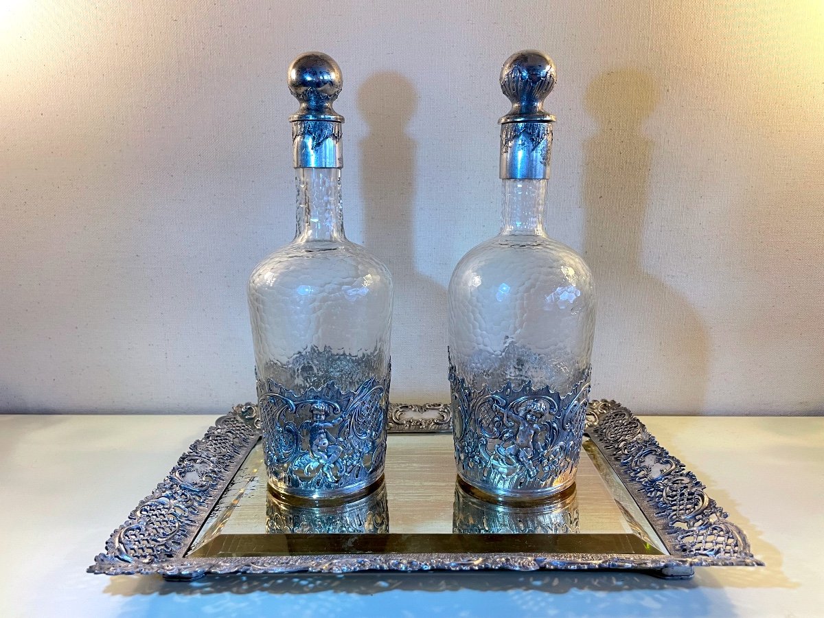 Rocaille Style Silver And Crystal Liqueur Service -photo-2