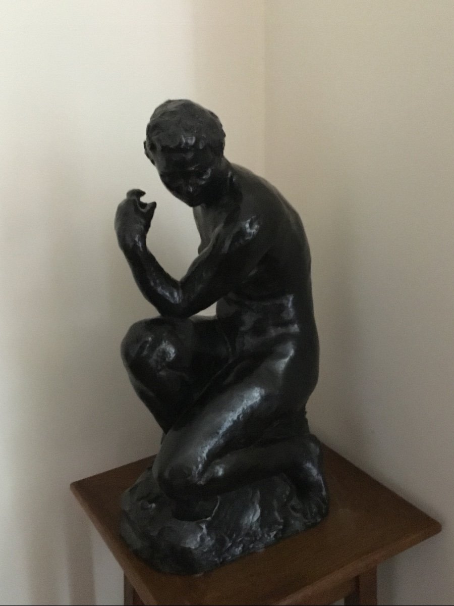 Méditation  Bronze De Raymond Martin (1910-1992)