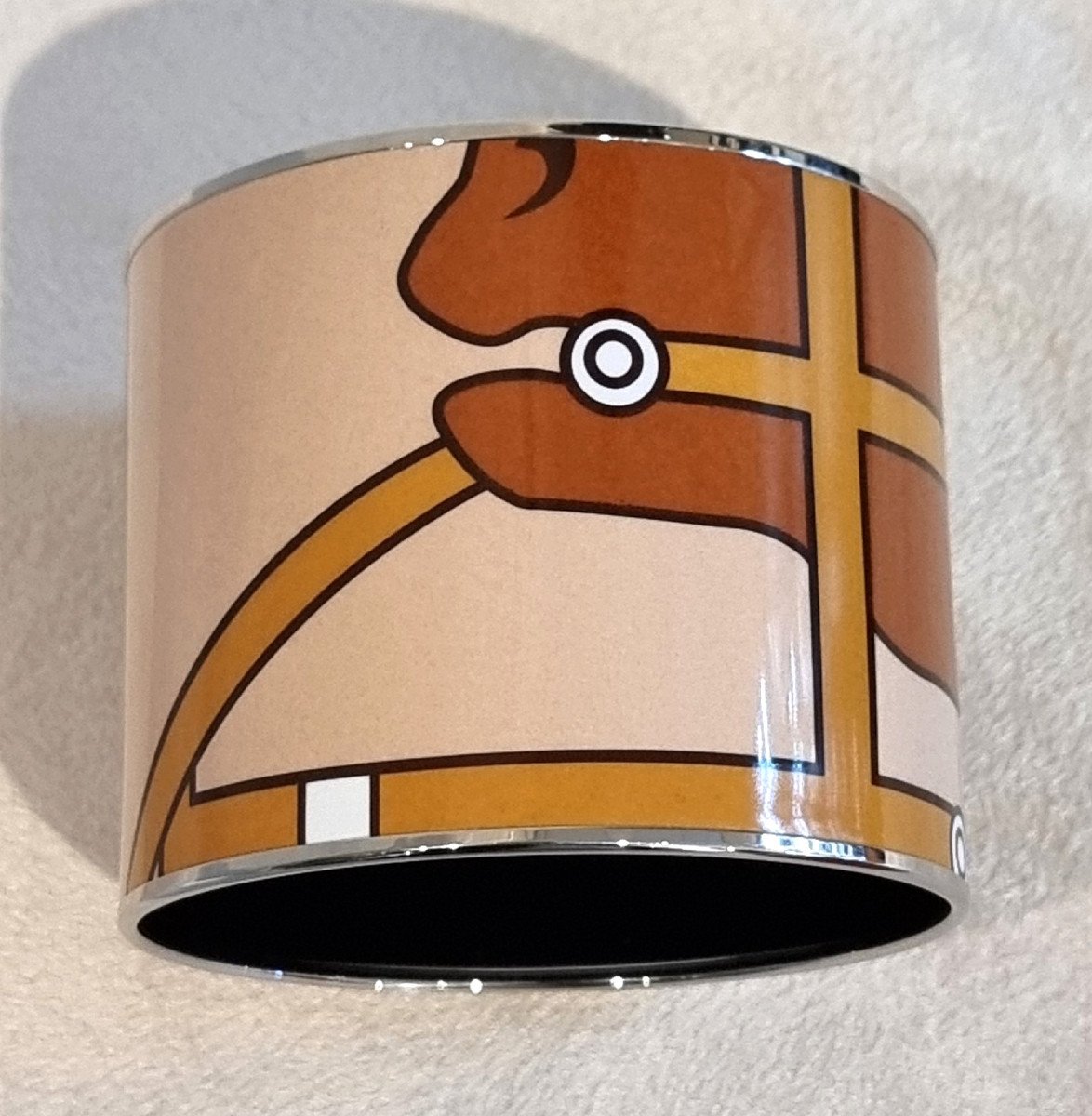 Hermès Bracelet émaillé Et Argent Palladié -photo-1