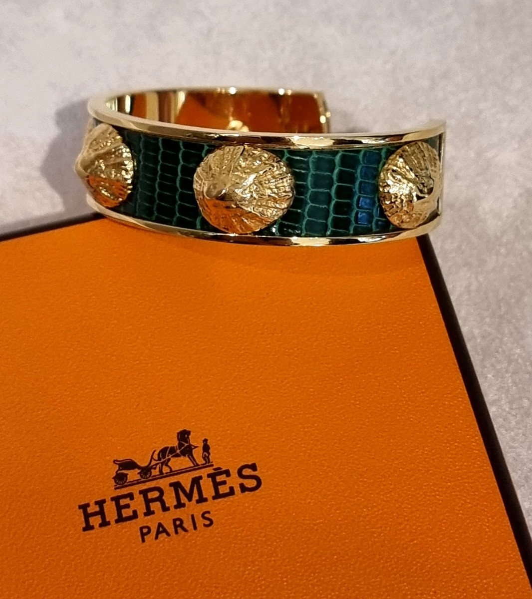 Hermès Bracelet Shells Gold Plated & Lizard