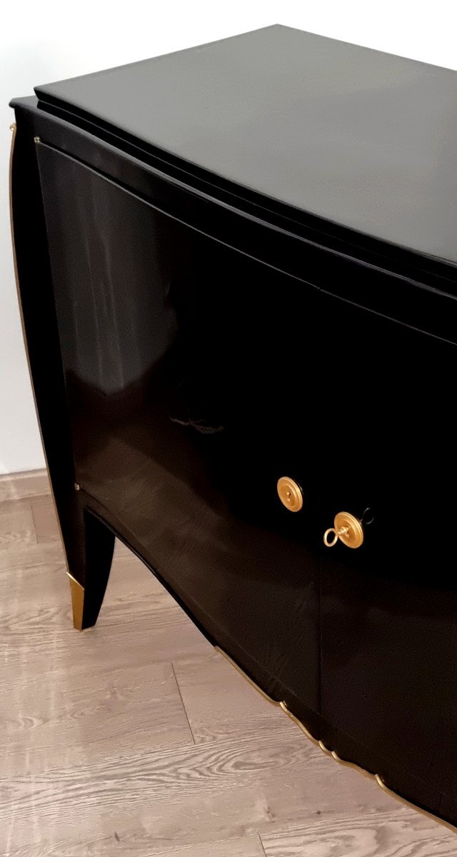 Maurice Jallot Art Deco Black Lacquer Commode 1935-1940 -photo-3
