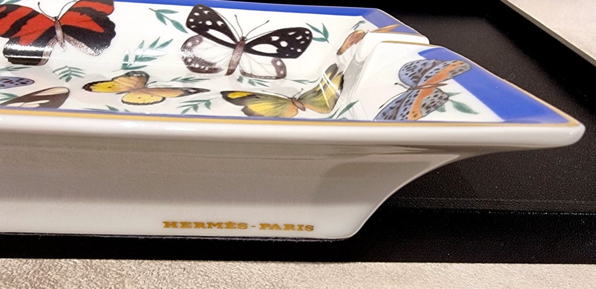 Hermès Empty Pockets Porcelain Ashtray Butterfly Model-photo-2