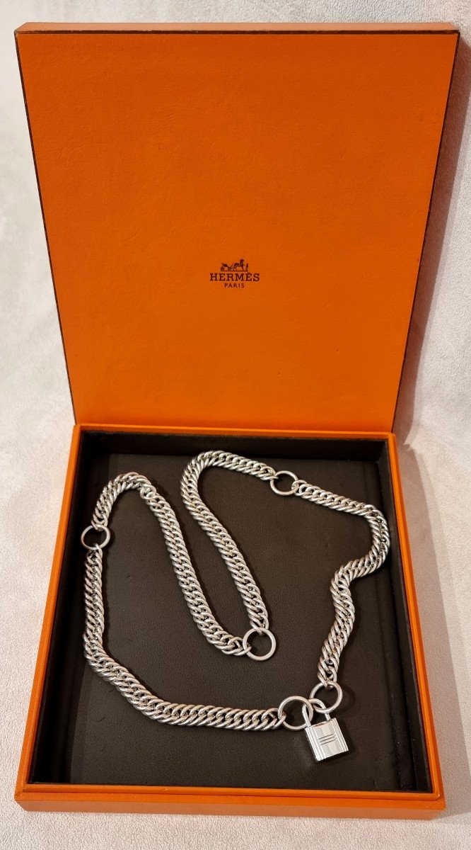 Hermès Kelly Silver Necklace -photo-3