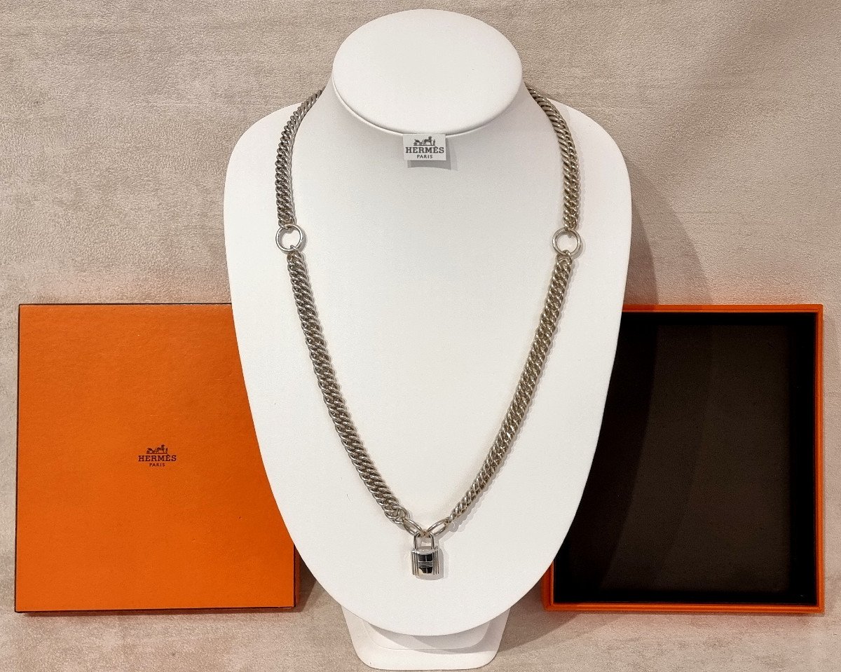 Hermès Kelly Silver Necklace -photo-1