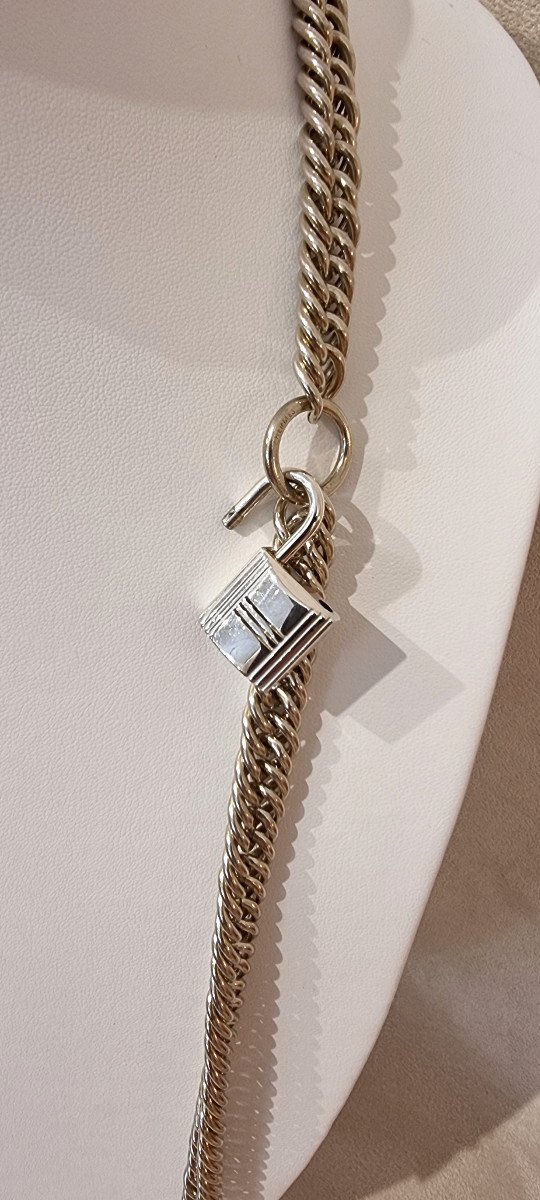 Hermès Kelly Silver Necklace -photo-4