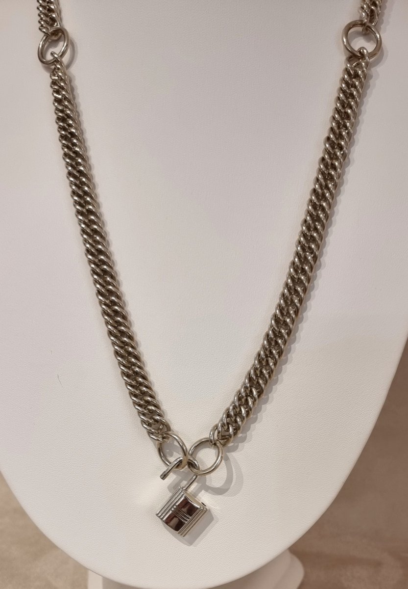 Hermès Kelly Silver Necklace -photo-5