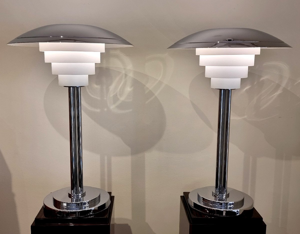 Jean Perzel Pair Of 1970s Design Lamps