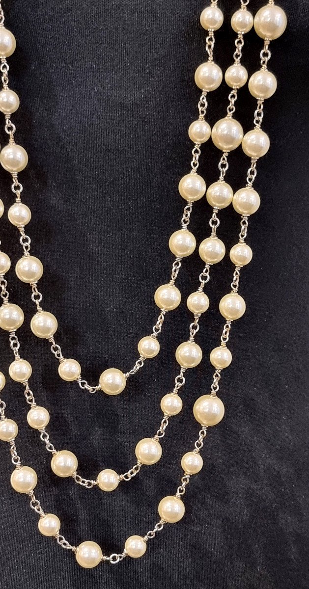 Chanel Triple Row Pearl Necklace Titled Chanel-photo-1