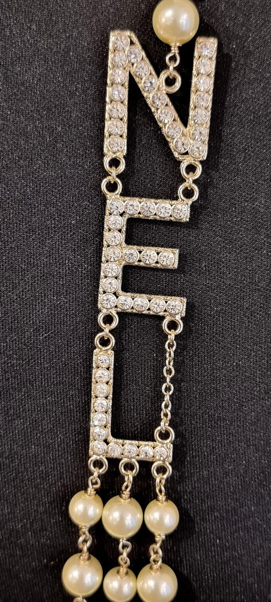 Chanel Triple Row Pearl Necklace Titled Chanel-photo-4