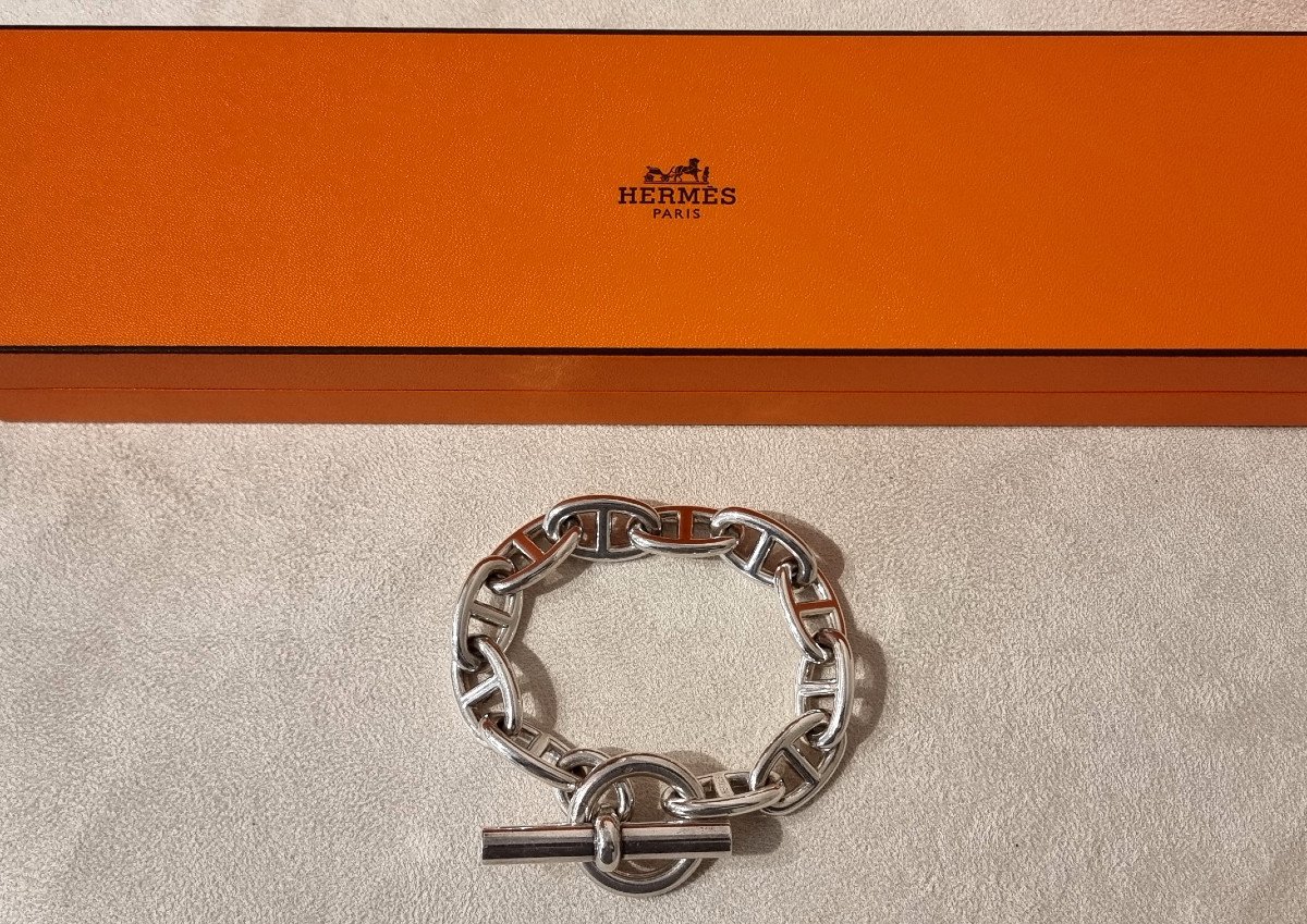 Hermès Anchor Chain Bracelet 925 Sterling Silver -photo-1