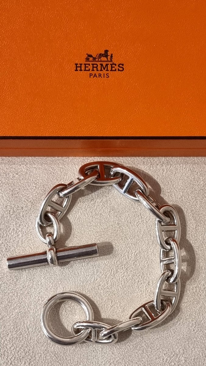 Hermès Bracelet Chaîne d'Ancre Argent 925 Millièmes -photo-2