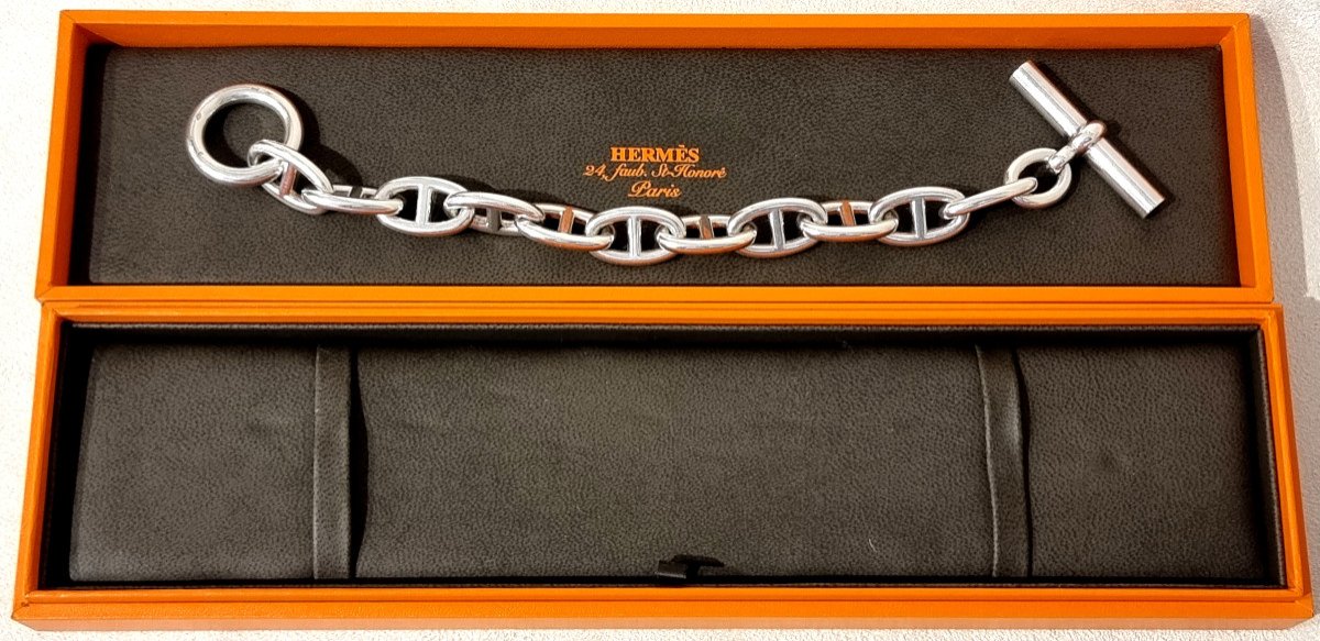 Hermès Anchor Chain Bracelet 925 Sterling Silver -photo-3