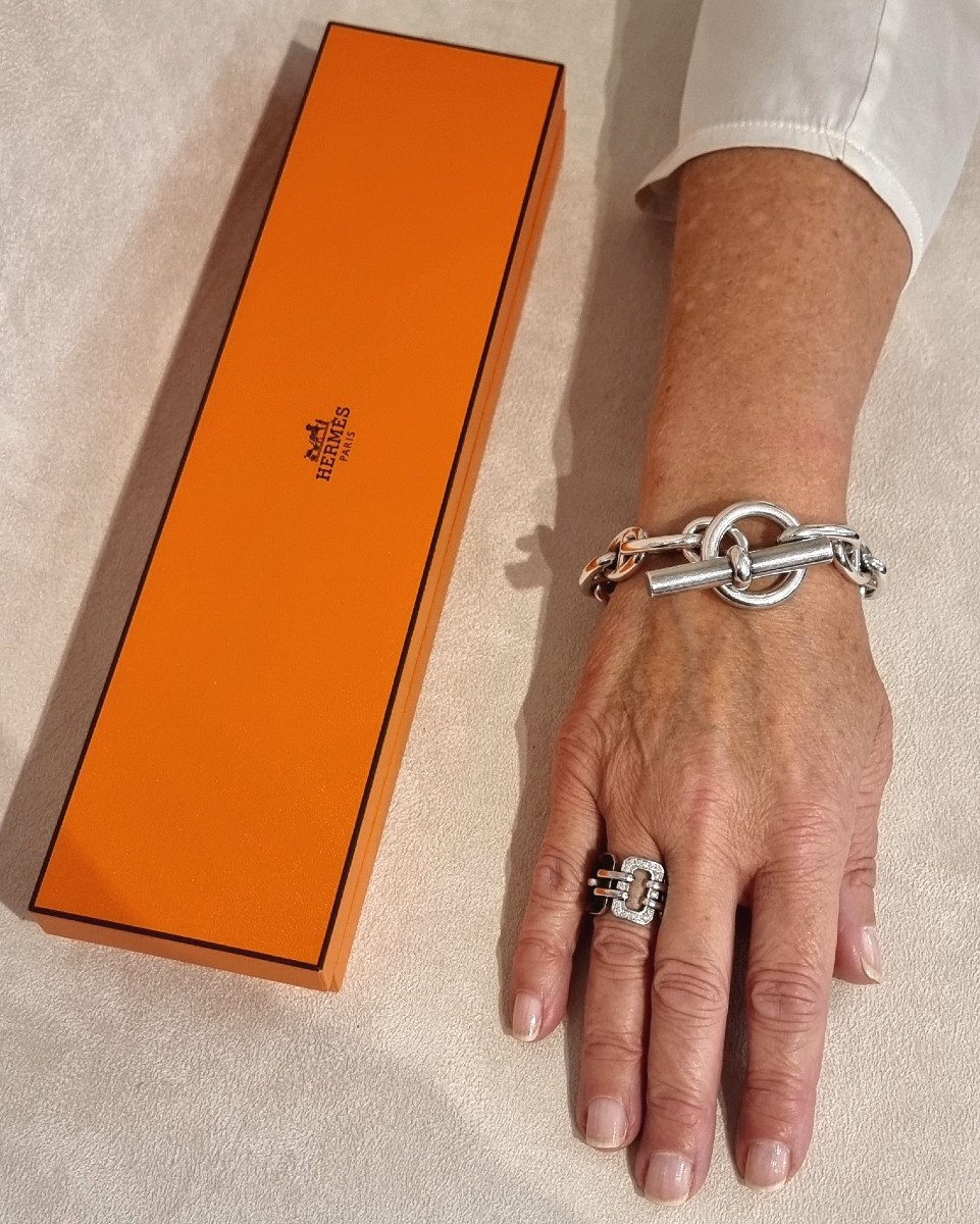 Hermès Anchor Chain Bracelet 925 Sterling Silver -photo-4