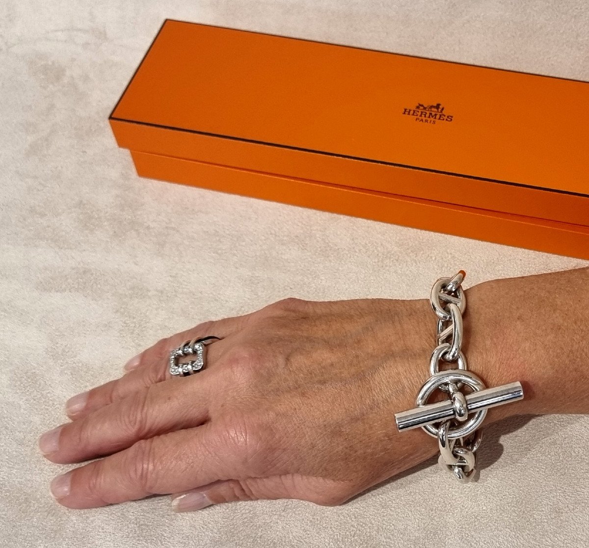 Hermès Anchor Chain Bracelet 925 Sterling Silver -photo-5