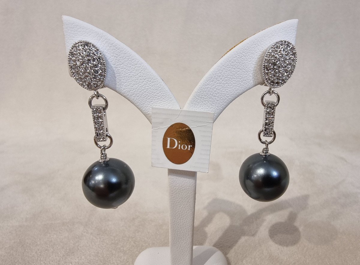 Christian Dior Paire De Clips d'Oreilles pendants -photo-1