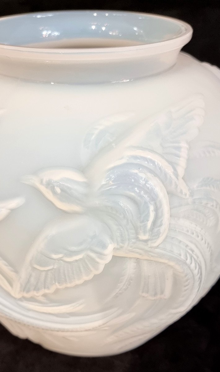 Verlys Opalescent Vase Birds Of Paradise Art Deco 1930 -photo-6