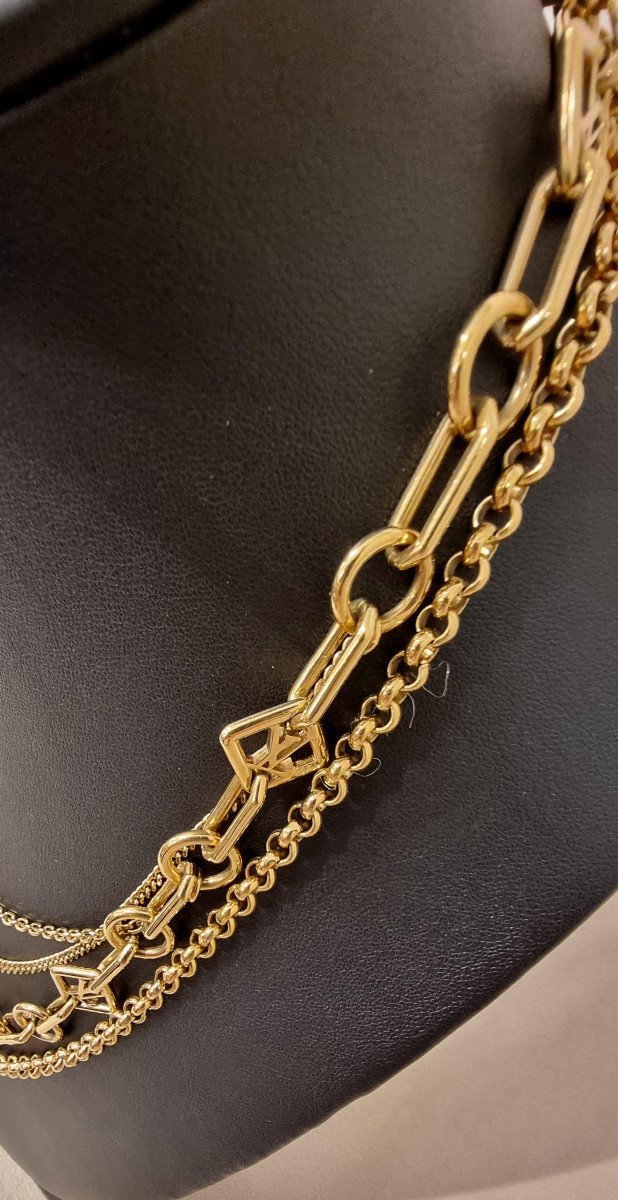 Louis Vuitton Collier Doré Multichaines-photo-1