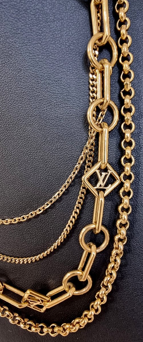 Louis Vuitton Collier Doré Multichaines-photo-2